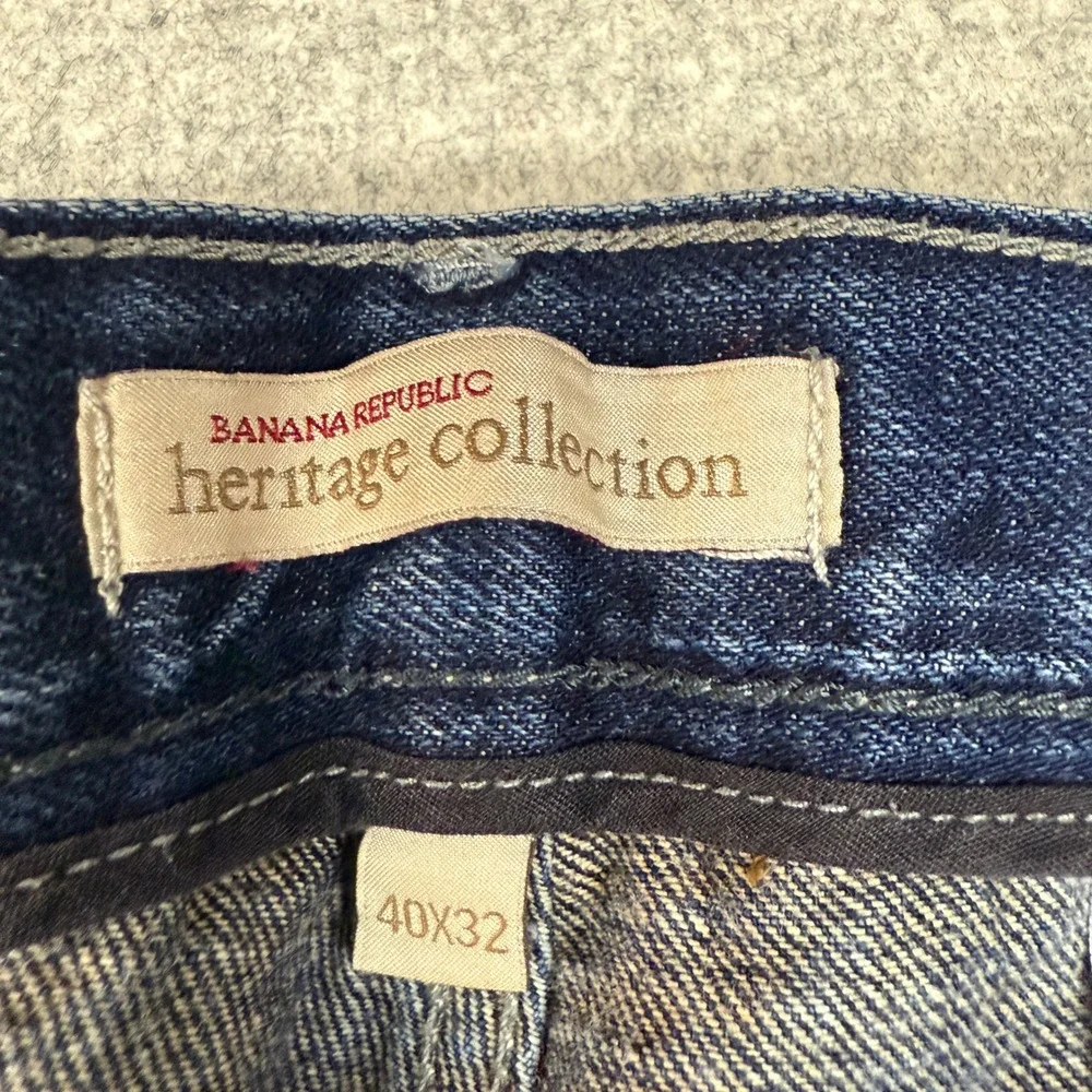 Banana Republic Heritage Collection Jeans 40x32 Blue Cotton Button Fly Straight
